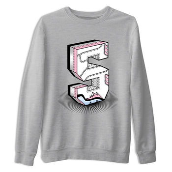 Number Statue sneaker match t-shirt styled to complete your fit with the Air Jordan 5 35th Anniversary sneakers, shown in Heather Grey 2.