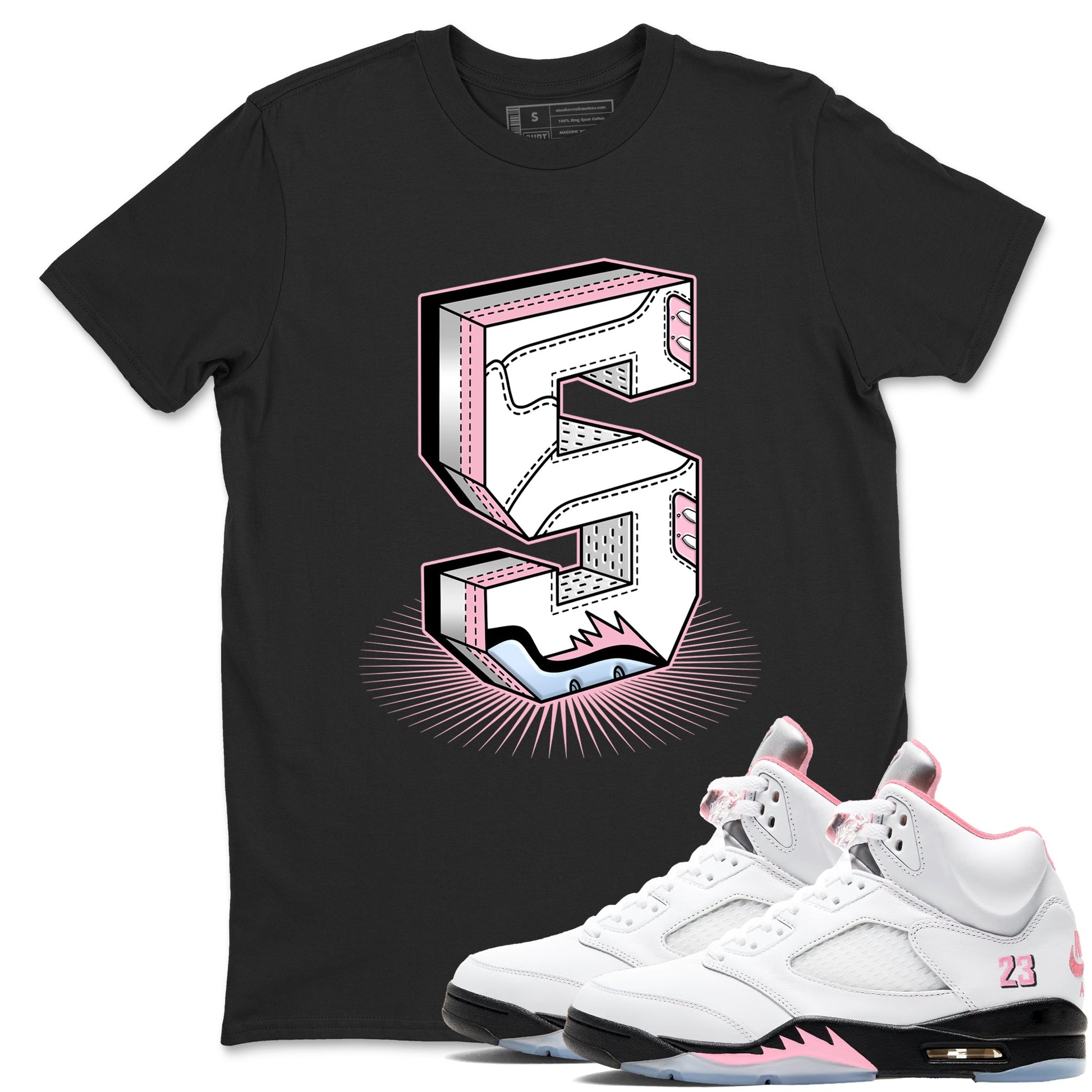 Number Statue sneaker match t-shirt styled to complete your fit with the Air Jordan 5 35th Anniversary sneakers, shown in Black 1.