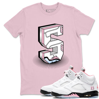 Number Statue sneaker match t-shirt styled to complete your fit with the Air Jordan 5 35th Anniversary sneakers, shown in Pink 1.