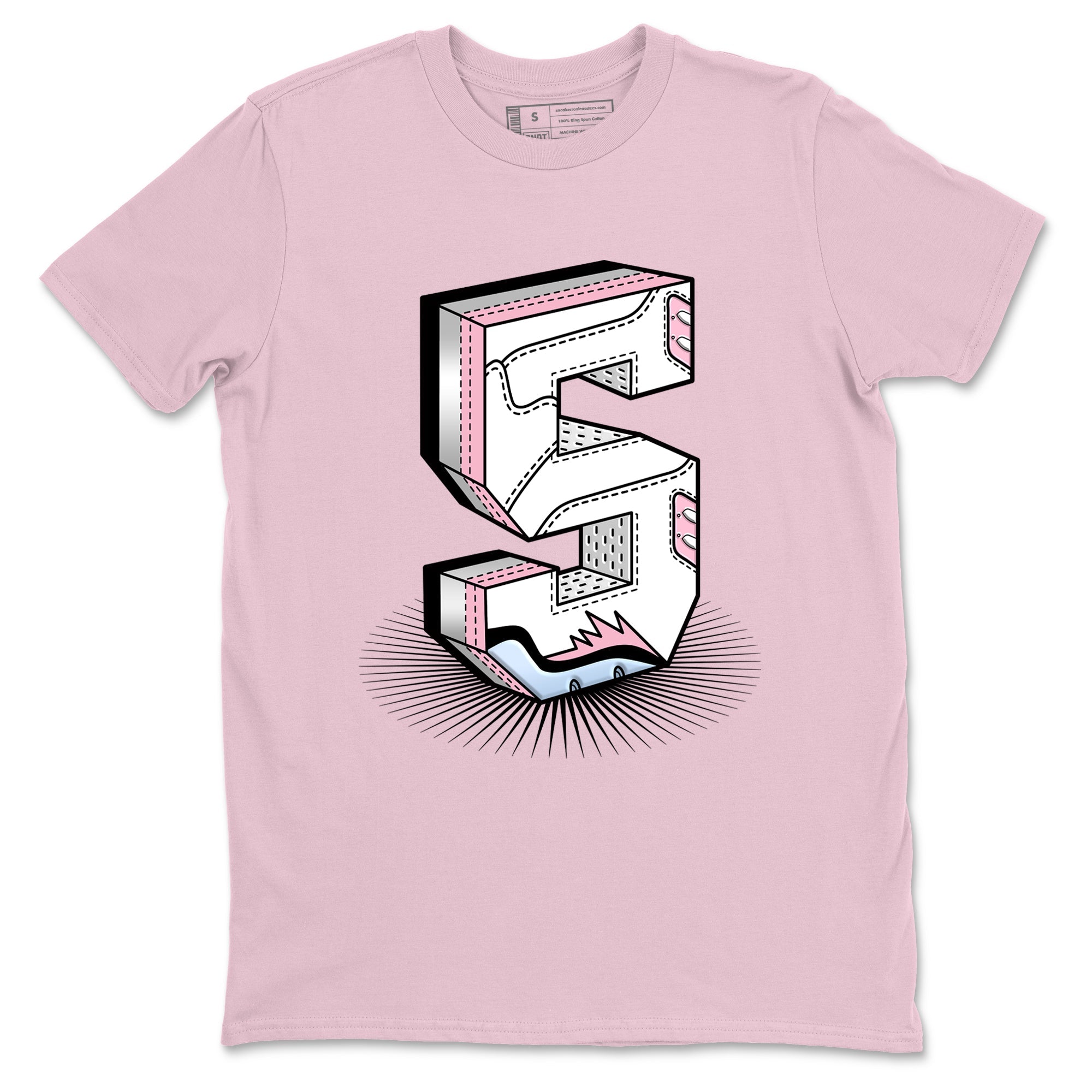 Number Statue sneaker match t-shirt styled to complete your fit with the Air Jordan 5 35th Anniversary sneakers, shown in Pink 2.