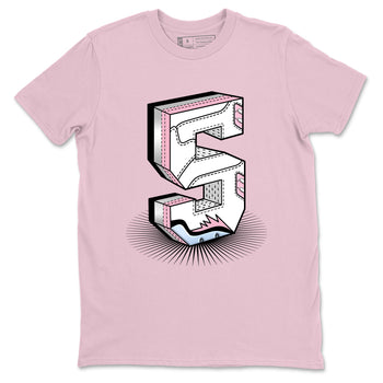 Number Statue sneaker match t-shirt styled to complete your fit with the Air Jordan 5 35th Anniversary sneakers, shown in Pink 2.