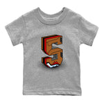 5s Archaeo Brown shirts to match jordans Number Statue sneaker match tees Air Jordan 5 Archaeo Brown SNRT Sneaker Release Tees Youth Baby Heather Grey 2 crew neck shirts