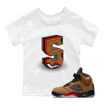 5s Archaeo Brown shirts to match jordans Number Statue sneaker match tees Air Jordan 5 Archaeo Brown SNRT Sneaker Release Tees Youth Baby White 1 crew neck shirts