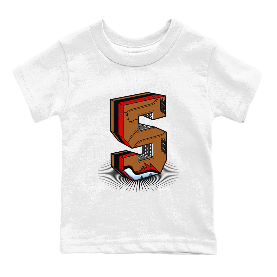 5s Archaeo Brown shirts to match jordans Number Statue sneaker match tees Air Jordan 5 Archaeo Brown SNRT Sneaker Release Tees Youth Baby White 2 crew neck shirts