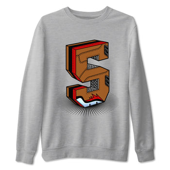 5s Archaeo Brown shirts to match jordans Number Statue sneaker match tees Air Jordan 5 Archaeo Brown SNRT Sneaker Release Tees unisex cotton Heather Grey 2 crew neck shirts