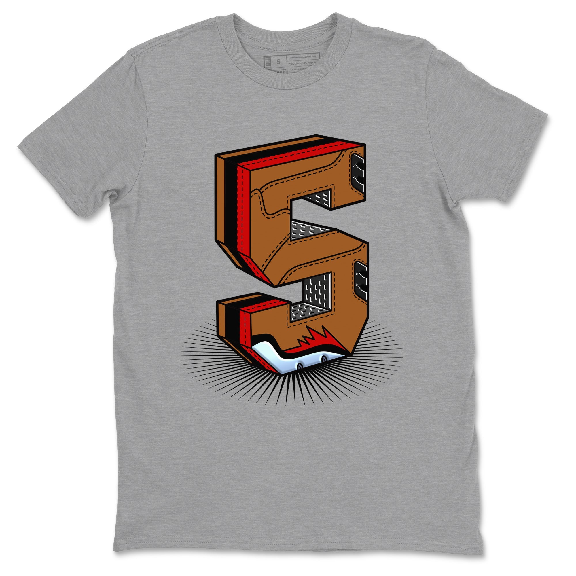 5s Archaeo Brown shirts to match jordans Number Statue sneaker match tees Air Jordan 5 Archaeo Brown SNRT Sneaker Release Tees unisex cotton Heather Grey 2 crew neck shirts