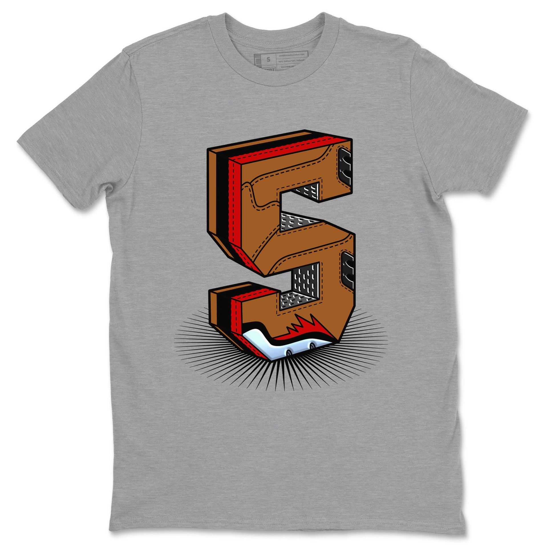 5s Archaeo Brown shirts to match jordans Number Statue sneaker match tees Air Jordan 5 Archaeo Brown SNRT Sneaker Release Tees unisex cotton Heather Grey 2 crew neck shirts