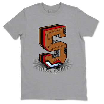 5s Archaeo Brown shirts to match jordans Number Statue sneaker match tees Air Jordan 5 Archaeo Brown SNRT Sneaker Release Tees unisex cotton Heather Grey 2 crew neck shirts