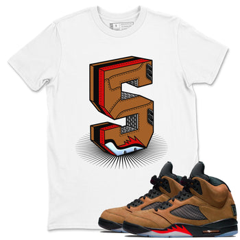 5s Archaeo Brown shirts to match jordans Number Statue sneaker match tees Air Jordan 5 Archaeo Brown SNRT Sneaker Release Tees unisex cotton White 1 crew neck shirts
