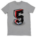 5s Black Metallic Reimagined Graphic shirts Number Statue shirts 5s Reimagined best t-shirts to wear with jordans SNRT Sneaker Tees unisex cotton Heather Grey 2 shirts