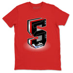 5s Black Metallic Reimagined Graphic shirts Number Statue shirts 5s Reimagined best t-shirts to wear with jordans SNRT Sneaker Tees unisex cotton Red 2 shirts