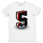 5s Black Metallic Reimagined Graphic shirts Number Statue shirts 5s Reimagined best t-shirts to wear with jordans SNRT Sneaker Tees unisex cotton White 2 shirts