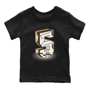 5s Golden Ticket shirts to match jordans Number Statue best t shirts to wear with jordans AJ 5 Retro Golden Ticket match shoes to clothes SNRT Sneaker Tees Youth Baby Black 2 tee