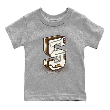 5s Golden Ticket shirts to match jordans Number Statue best t shirts to wear with jordans AJ 5 Retro Golden Ticket match shoes to clothes SNRT Sneaker Tees Youth Baby Heather Grey 2 tee