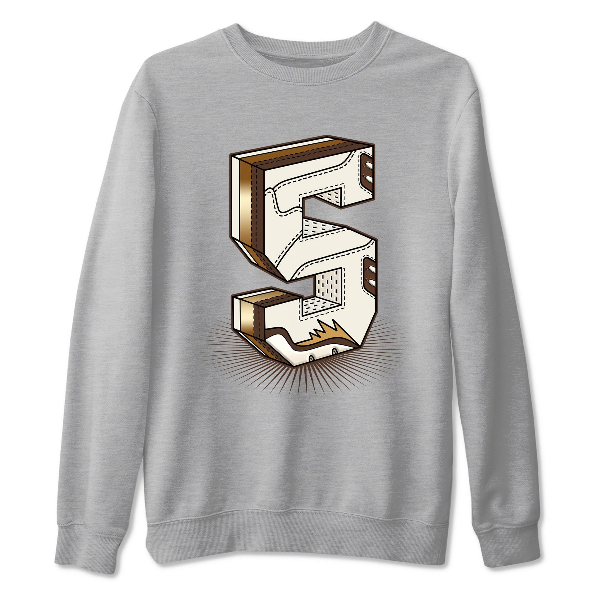 5s Golden Ticket shirts to match jordans Number Statue best t shirts to wear with jordans AJ 5 Retro Golden Ticket match shoes to clothes SNRT Sneaker Tees unisex cotton Heather Grey 2 shirts