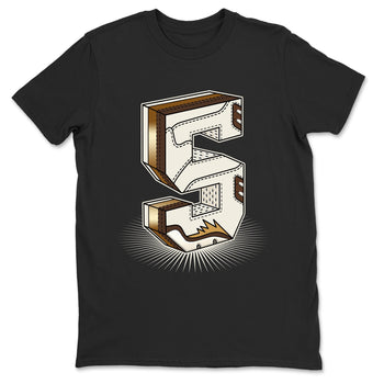 5s Golden Ticket shirts to match jordans Number Statue best t shirts to wear with jordans AJ 5 Retro Golden Ticket match shoes to clothes SNRT Sneaker Tees unisex cotton Black 2 shirts