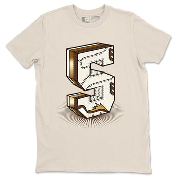 5s Golden Ticket shirts to match jordans Number Statue best t shirts to wear with jordans AJ 5 Retro Golden Ticket match shoes to clothes SNRT Sneaker Tees unisex cotton Natural 2 shirts