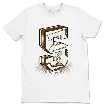 5s Golden Ticket shirts to match jordans Number Statue best t shirts to wear with jordans AJ 5 Retro Golden Ticket match shoes to clothes SNRT Sneaker Tees unisex cotton White 2 shirts