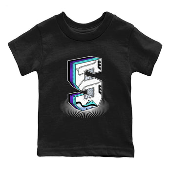 Air Jordan 5 Grape Graphic shirts Number Statue shirts 5 Retro Grape best t-shirts to wear with jordans SNRT Sneaker Tees Youth Baby Black 2 tee