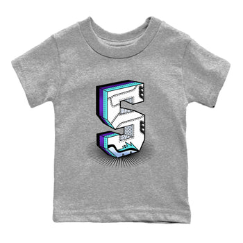 Air Jordan 5 Grape Graphic shirts Number Statue shirts 5 Retro Grape best t-shirts to wear with jordans SNRT Sneaker Tees Youth Baby Heather Grey 2 tee