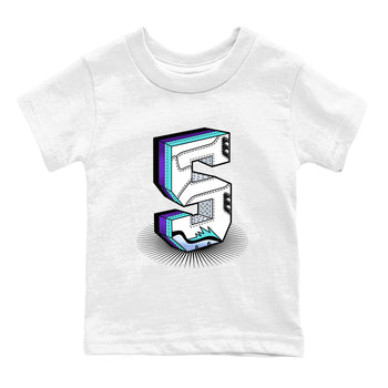 Air Jordan 5 Grape Graphic shirts Number Statue shirts 5 Retro Grape best t-shirts to wear with jordans SNRT Sneaker Tees Youth Baby White 2 tee