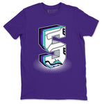 Air Jordan 5 Grape Graphic shirts Number Statue shirts 5 Retro Grape best t-shirts to wear with jordans SNRT Sneaker Tees unisex cotton Purple 2 shirts