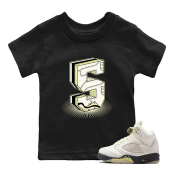 Sneaker match tees – Streetwear Graphic Tees Air Jordan 5 Luminous Green Sneakers – Number Statue Kids Craphic T-Shirt Black 1