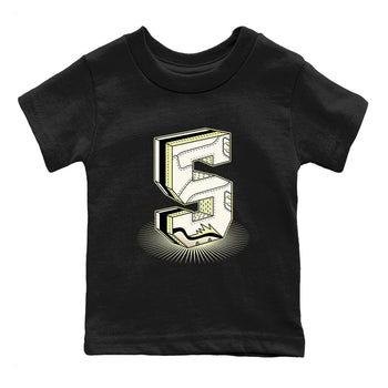 Sneaker match tees – Streetwear Graphic Tees Air Jordan 5 Luminous Green Sneakers – Number Statue Kids Craphic T-Shirt Black 2