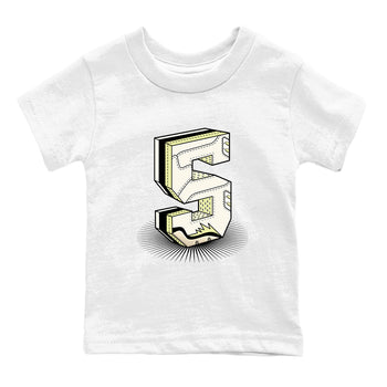 Sneaker match tees – Streetwear Graphic Tees Air Jordan 5 Luminous Green Sneakers – Number Statue Kids Craphic T-Shirt White 2
