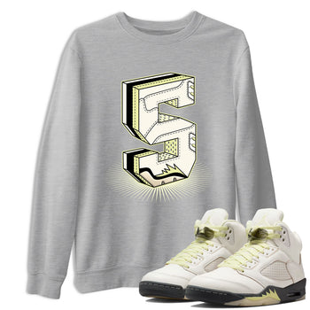 Sneaker match tees – Streetwear Graphic Tees Air Jordan 5 Luminous Green Sneakers – Number Statue Graphic Tee Heather Grey 1