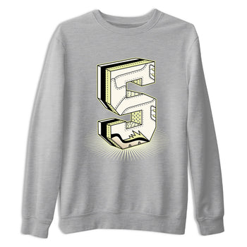 Sneaker match tees – Streetwear Graphic Tees Air Jordan 5 Luminous Green Sneakers – Number Statue Graphic Tee Heather Grey 2