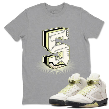 Sneaker match tees – Streetwear Graphic Tees Air Jordan 5 Luminous Green Sneakers – Number Statue Graphic Tee Heather Grey 1