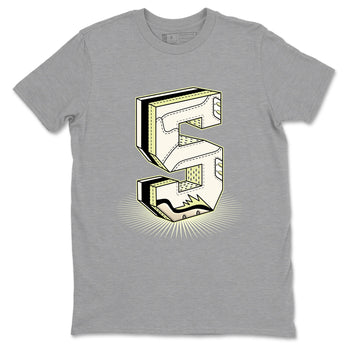Sneaker match tees – Streetwear Graphic Tees Air Jordan 5 Luminous Green Sneakers – Number Statue Graphic Tee Heather Grey 2