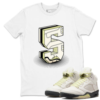 Sneaker match tees – Streetwear Graphic Tees Air Jordan 5 Luminous Green Sneakers – Number Statue Graphic Tee White 1