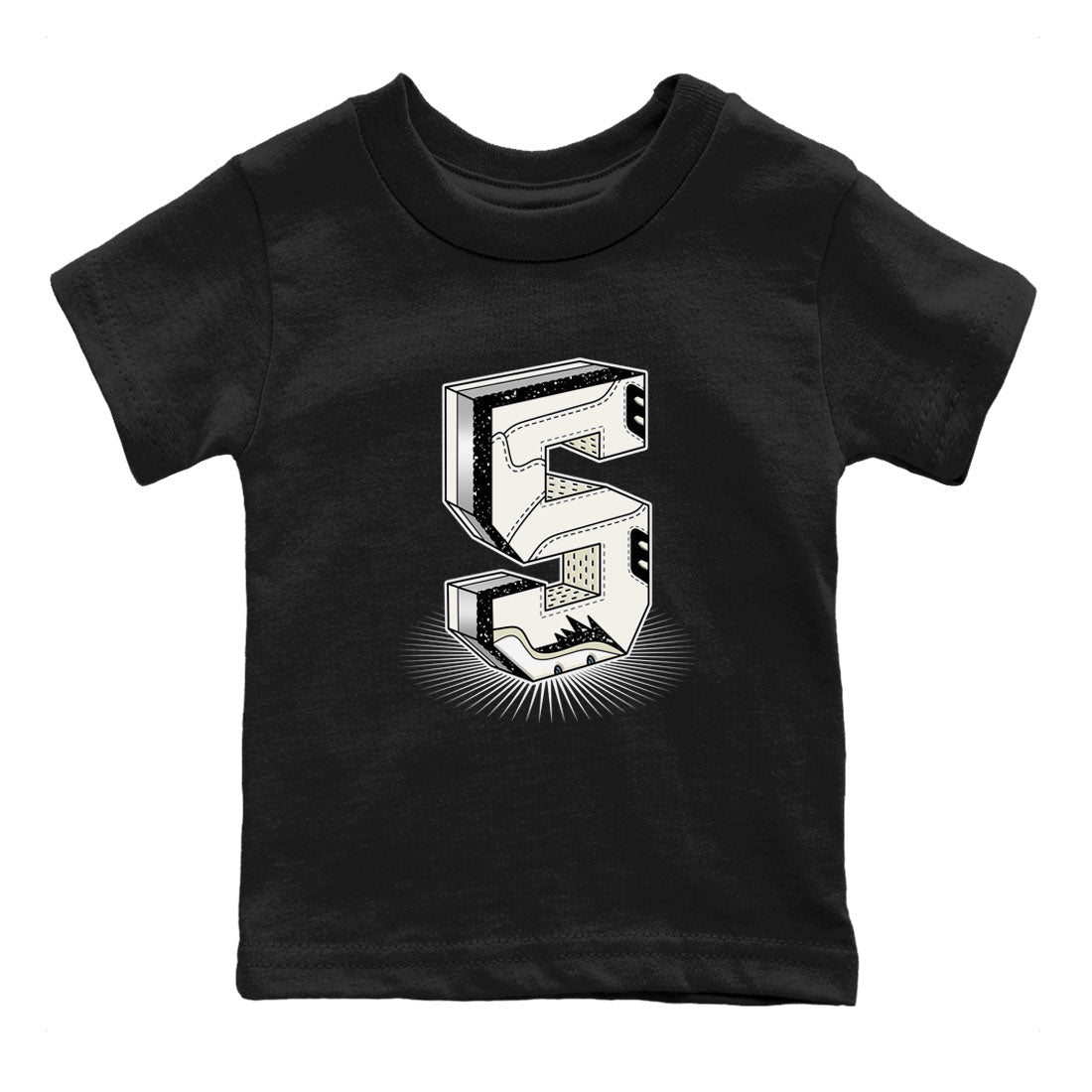 Air Jordan 5 Sail shirt to match jordans Number Statue sneaker tees Jordan 5 SE Sail Streetwear Brand SNRT Sneaker Tees baby toddler Black 2 cotton Shirt