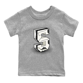 Air Jordan 5 Sail shirt to match jordans Number Statue sneaker tees Jordan 5 SE Sail Streetwear Brand SNRT Sneaker Tees baby toddler Heather Grey 2 cotton Shirt
