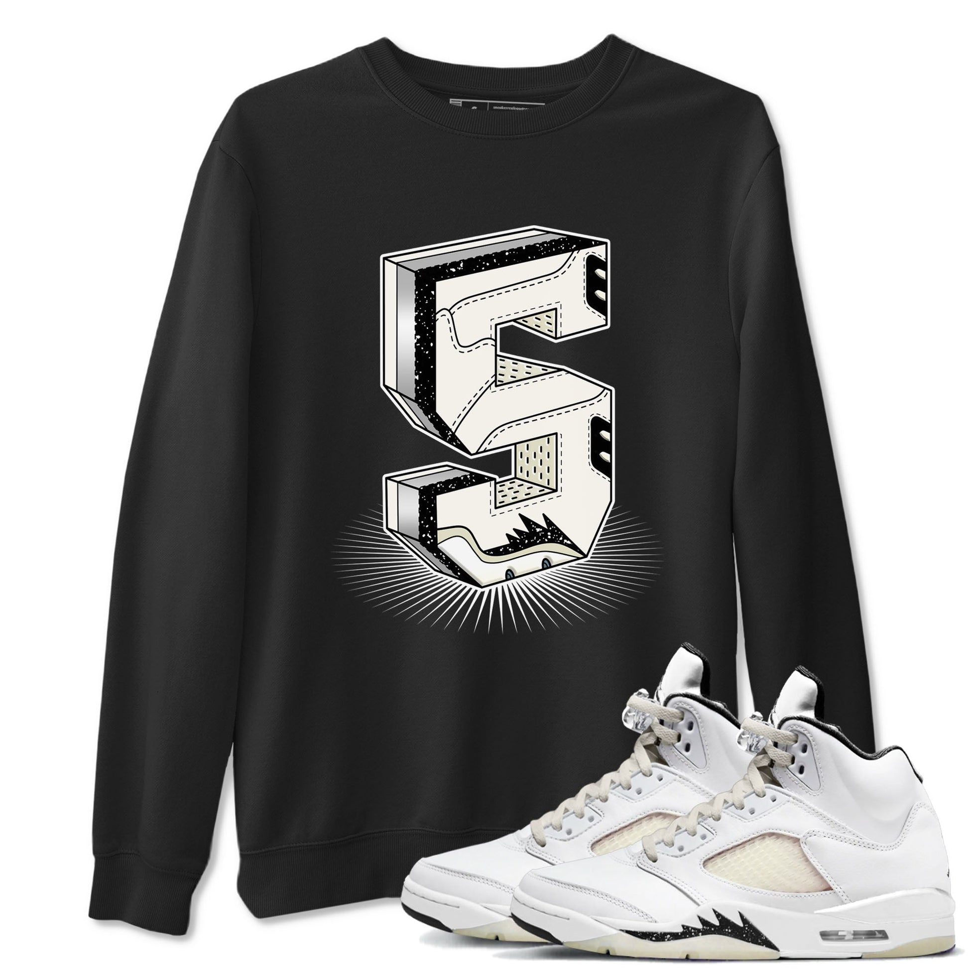 Air Jordan 5 Sail shirt to match jordans Number Statue sneaker tees Jordan 5 SE Sail Streetwear Brand SNRT Sneaker Tees unisex cotton Black 1 crew neck shirt