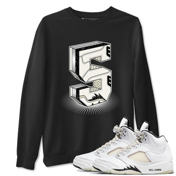 Air Jordan 5 Sail shirt to match jordans Number Statue sneaker tees Jordan 5 SE Sail Streetwear Brand SNRT Sneaker Tees unisex cotton Black 1 crew neck shirt