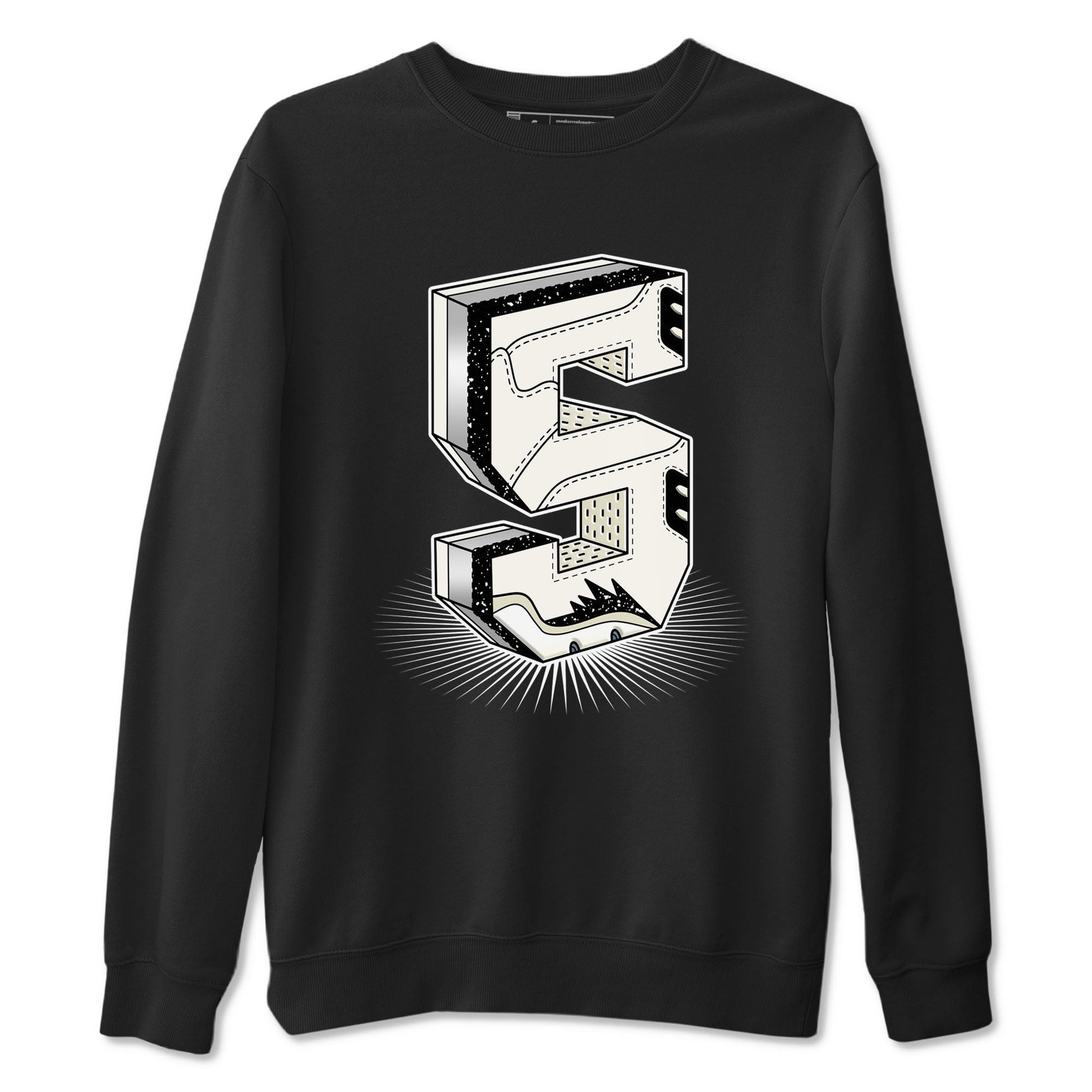 Air Jordan 5 Sail shirt to match jordans Number Statue sneaker tees Jordan 5 SE Sail Streetwear Brand SNRT Sneaker Tees unisex cotton Black 2 crew neck shirt