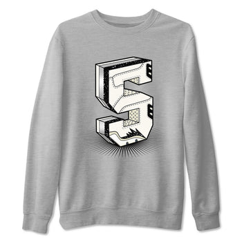 Air Jordan 5 Sail shirt to match jordans Number Statue sneaker tees Jordan 5 SE Sail Streetwear Brand SNRT Sneaker Tees unisex cotton Heather Grey 2 crew neck shirt