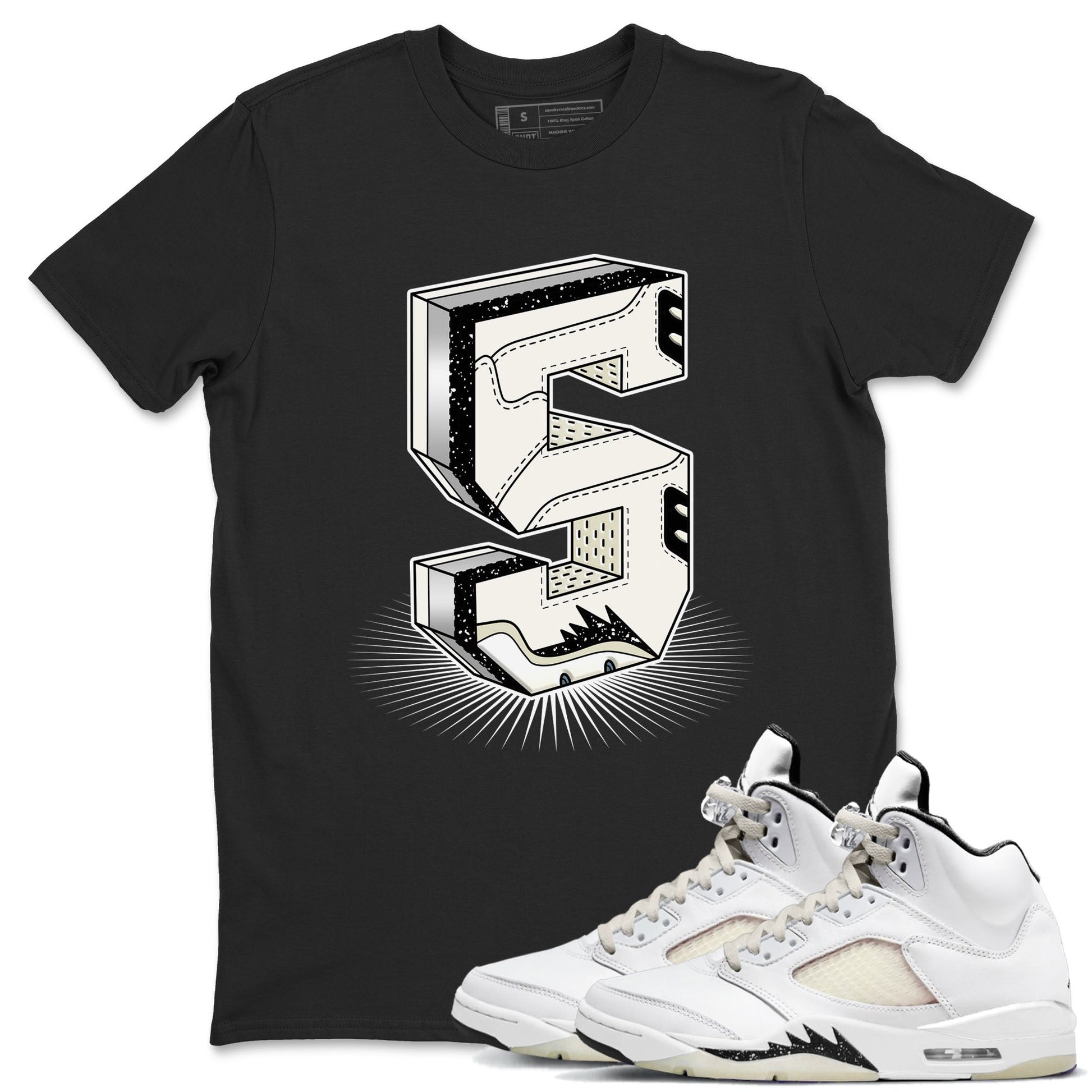 Air Jordan 5 Sail shirt to match jordans Number Statue sneaker tees Jordan 5 SE Sail Streetwear Brand SNRT Sneaker Tees unisex cotton Black 1 crew neck shirt