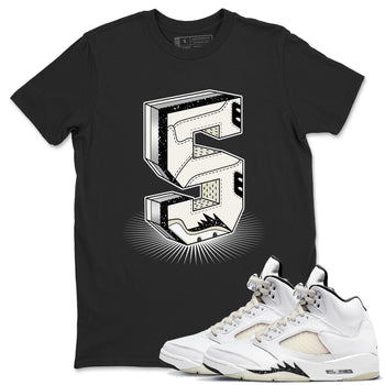Air Jordan 5 Sail shirt to match jordans Number Statue sneaker tees Jordan 5 SE Sail Streetwear Brand SNRT Sneaker Tees unisex cotton Black 1 crew neck shirt