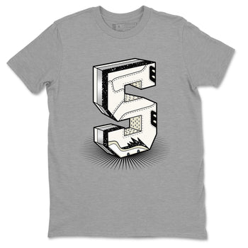 Air Jordan 5 Sail shirt to match jordans Number Statue sneaker tees Jordan 5 SE Sail Streetwear Brand SNRT Sneaker Tees unisex cotton Heather Grey 2 crew neck shirt