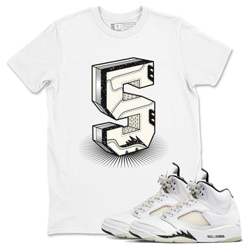 Air Jordan 5 Sail shirt to match jordans Number Statue sneaker tees Jordan 5 SE Sail Streetwear Brand SNRT Sneaker Tees unisex cotton White 1 crew neck shirt