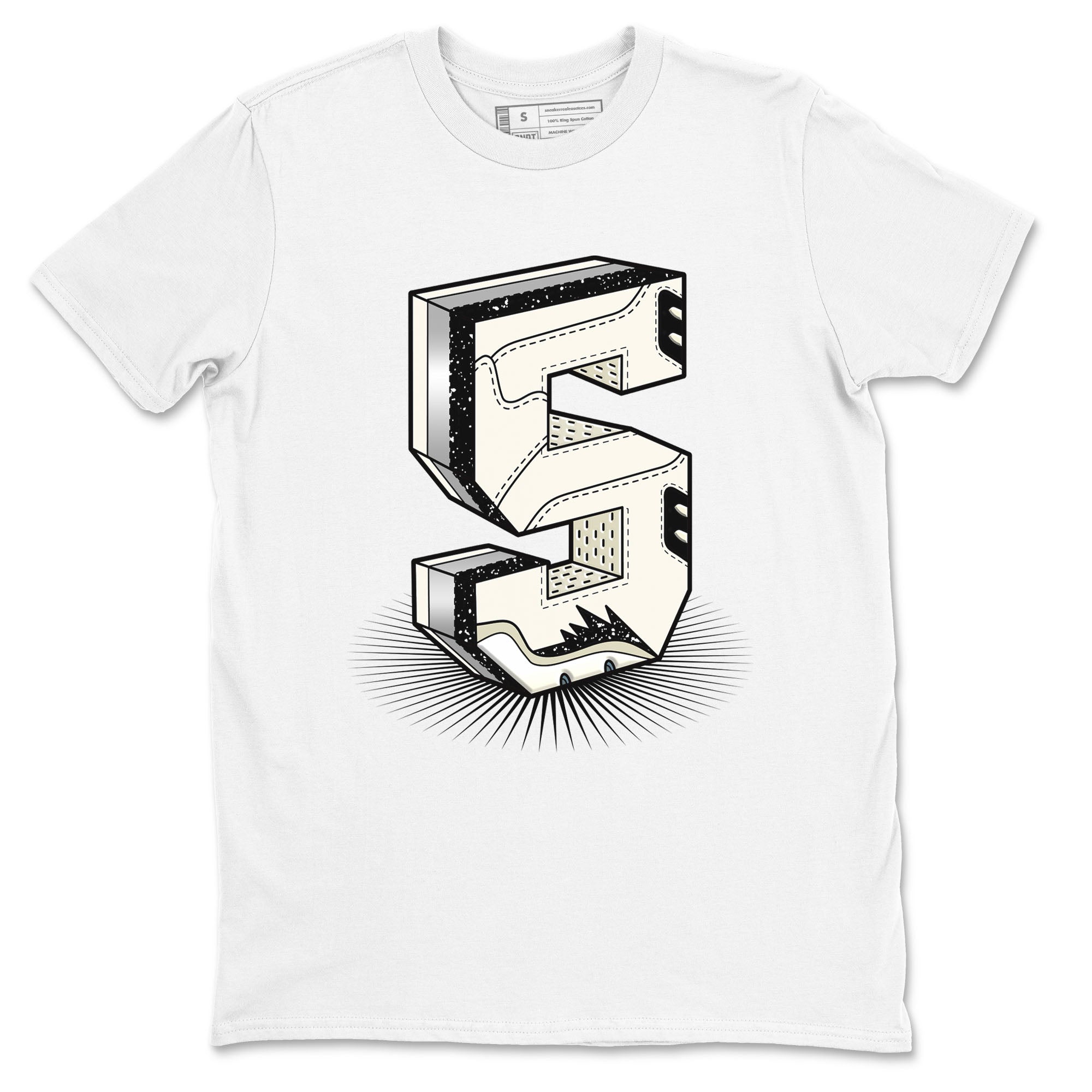 Air Jordan 5 Sail shirt to match jordans Number Statue sneaker tees Jordan 5 SE Sail Streetwear Brand SNRT Sneaker Tees unisex cotton White 2 crew neck shirt