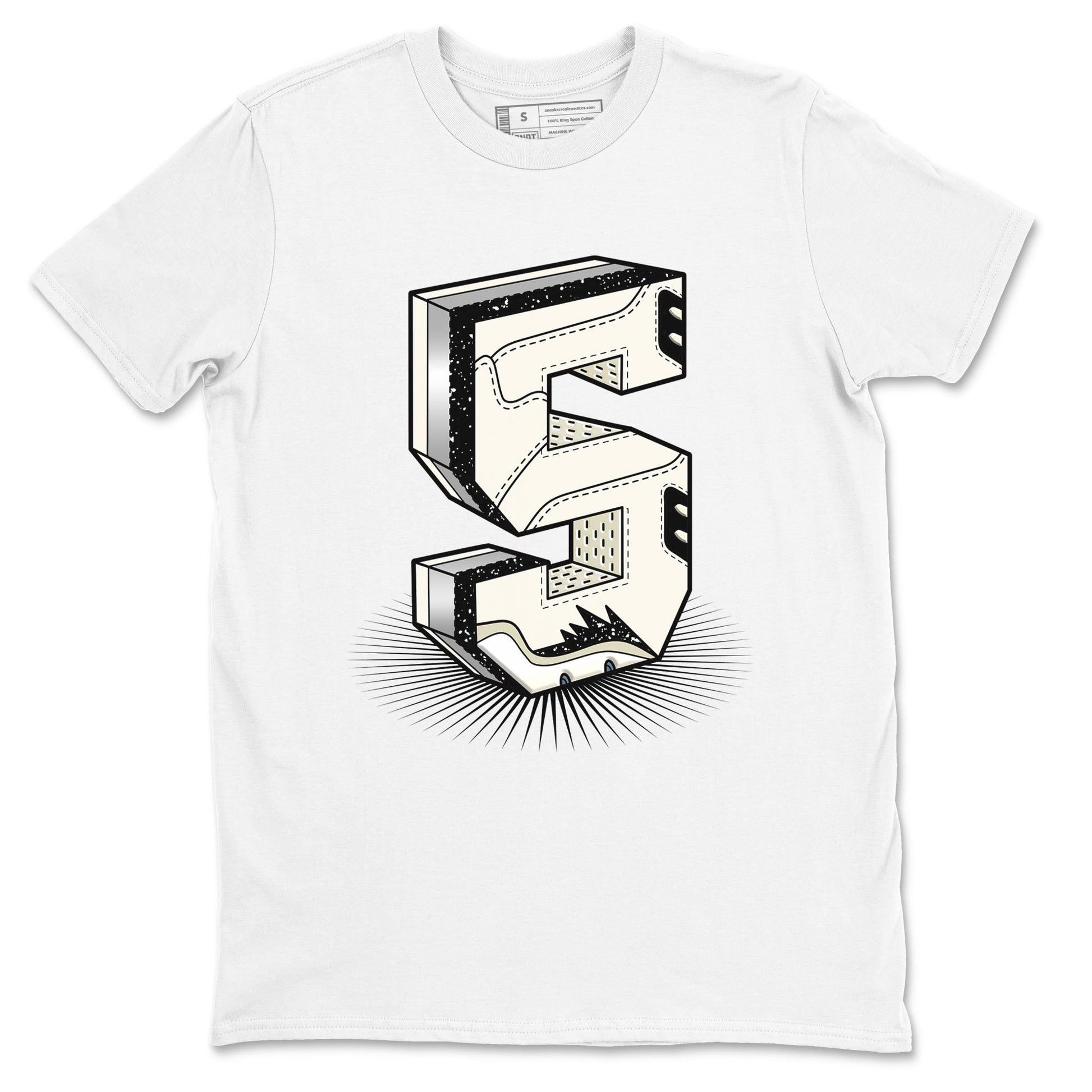 Air Jordan 5 Sail shirt to match jordans Number Statue sneaker tees Jordan 5 SE Sail Streetwear Brand SNRT Sneaker Tees unisex cotton White 2 crew neck shirt