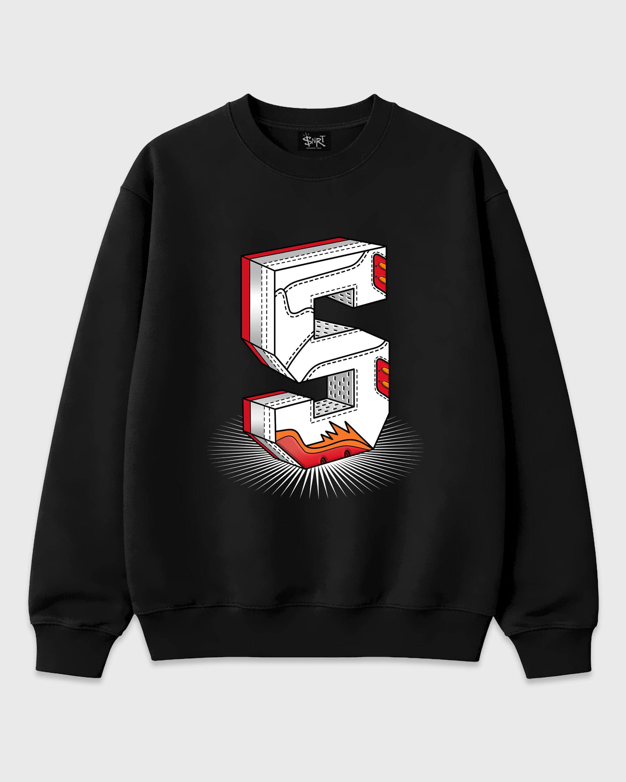 Number Statue Graphic T-Shirt featuring original streetwear artwork designed to match the Air Jordan 5 Sunset. Black 2 Graphic Tee.