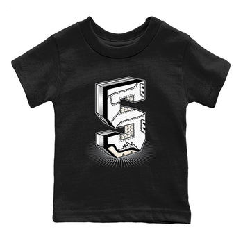 5s White Black shirts to match jordans Number Statue sneaker match tees Air Jordan 5 Retro White Black match shoes to clothes SNRT Sneaker Tees Youth Baby Black 2 tee