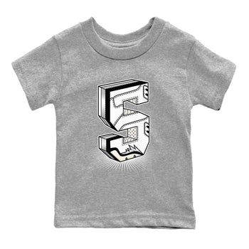 5s White Black shirts to match jordans Number Statue sneaker match tees Air Jordan 5 Retro White Black match shoes to clothes SNRT Sneaker Tees Youth Baby Heather Grey 2 tee