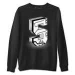 5s White Black shirts to match jordans Number Statue sneaker match tees Air Jordan 5 Retro White Black match shoes to clothes SNRT Sneaker Tees unisex cotton Black 2 shirts